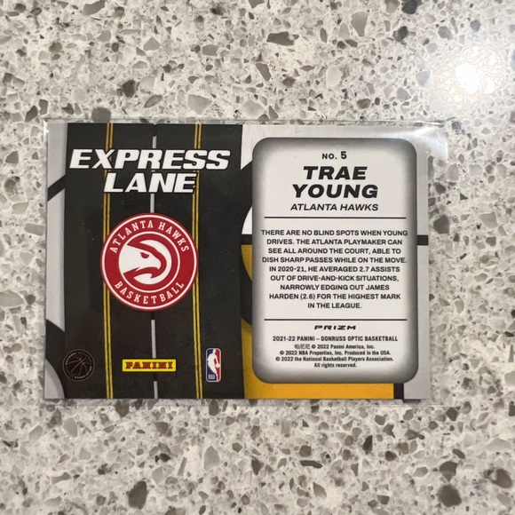 TRAE YOUNG PRIZM CARD EXPRESS LANE NBA OPTIC ATLANTA HAWKS - Picture 2 of 2